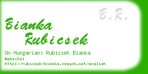 bianka rubicsek business card